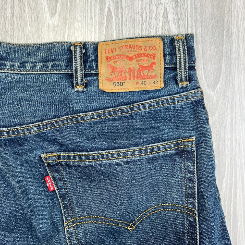 Levi's 550 Relaxed Fit Jeans Mens 40x32 Blue Tapered Leg Denim Workwear